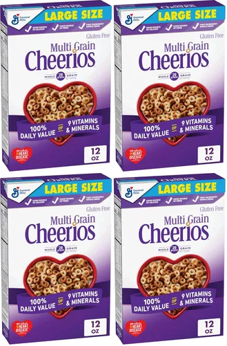 Vista 9 de Cheerios multigrano, cereales para el desayuno saludables para el corazón, sin gluten, 9 onzas
