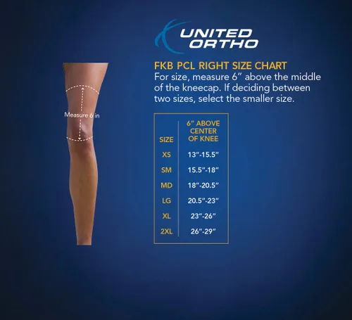 Vista 4 de United Ortho 300942-08 Rodillera combinada ACL/PCL, pierna izquierda, x grande
