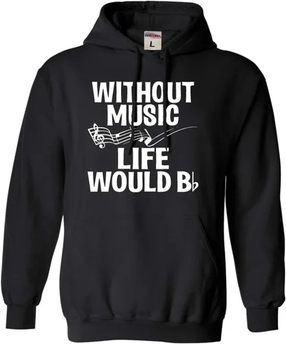 Vista 6 de Go All Out Sudadera con capucha para hombre y mujer sin música Life Would B Flat Funny Music Lovers Granate