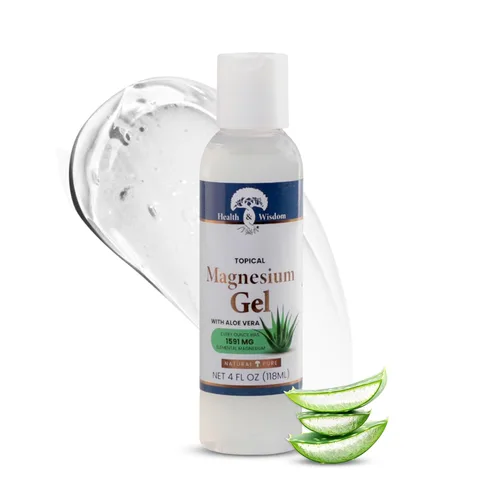 Vista 9 de Health and Wisdom Gel de magnesio puro con extracto de algas marinas, alivio tópico muscular y articular, hidratante natural y pura para la piel