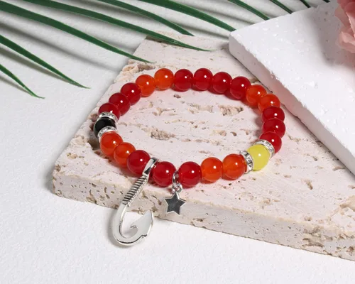 Vista 4 de QqzsJewls Pulseras inspiradas en FNAF, regalos de disfraz para fanáticos del juego Fnaf, pulseras de piedra con cuentas para niños y niñas, regalos