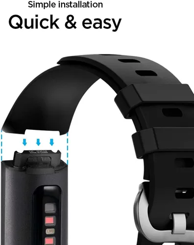 Vista 7 de Spigen Ajuste de silicona diseñado para Fitbit Charge 4 (2020) / Charge 3 (2018) Band - Negro