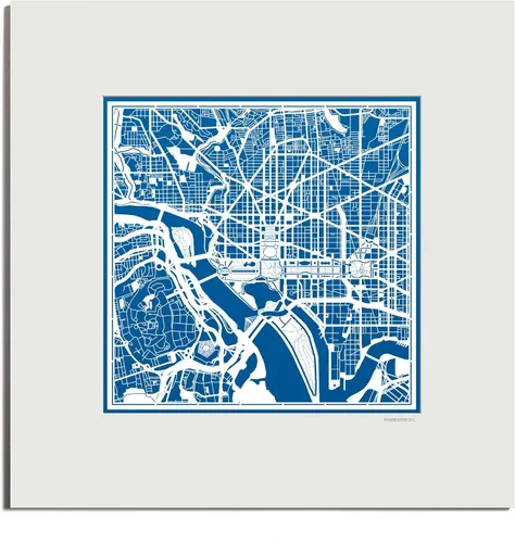 Vista 172 de O3 Design Studio San Diego, CA Paper Cut Map Matted Grey 20x20 in Paper Art