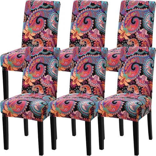 Vista 38 de Fundas para silla de comedor Yisun, fundas elásticas para silla de comedor, funda protectora para silla de comedor, mezcla de poliéster, Beige