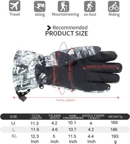 Vista 7 de EDIACE Guantes de esquí - Guantes de snowboard impermeables con pantalla táctil de 30 F para hombres, mujeres, niñas, niños, jóvenes, guantes