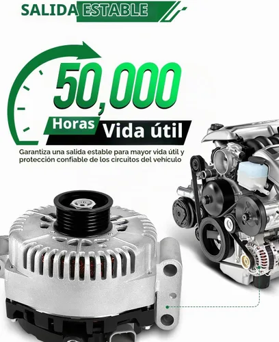 Vista 5 de Alternador de 4.0L para: Ford Explorer 2002 2003 2004, Explorer Sport Trac 2001-2004 para: Mercury Mountaineer 2001-2004, polea de 6 ranuras de 12V