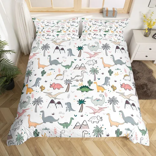 Vista 8 de Feelyou - Juego de funda de edredón con 2 fundas de almohada, de microfibra suave de poliéster, diseño de frutas de caricatura, individual y queen