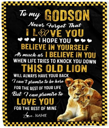 Vista 25 de Manta personalizada con texto en inglés «To My Godson», de Godmother Godmother Wolf Moon, My Love for You is Forever Godson Birthday Christmas