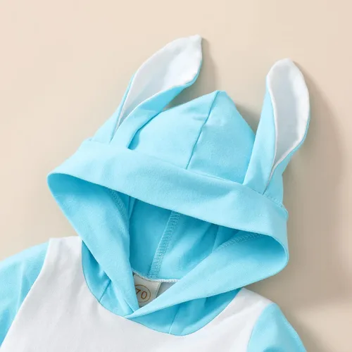 Vista 3 de My 1st Easter Outfit - Mameluco de conejo de manga larga para recién nacido, para bebé, niña, niño, de una pieza, sudadera con capucha de conejo