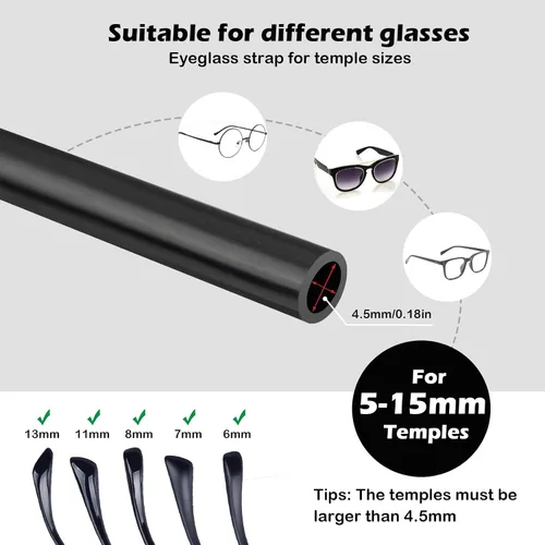 Vista 3 de KECHIO Correa de soporte de gafas deportivas (3 piezas) - Correa de gafas de sol para hombres, mujeres y niños