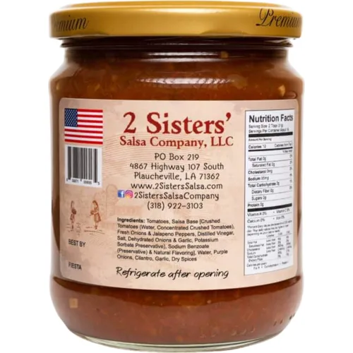Vista 2 de 2 Sisters' Salsa Fiesta Style Salsa 16oz, paquete de 1