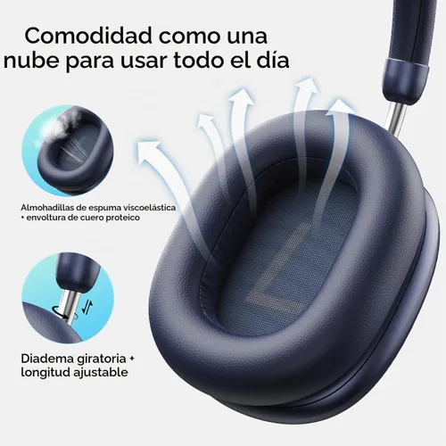 Vista 4 de havit Space S1 Auriculares inalámbricos con cancelación de ruido adaptativa Azul