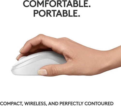 Vista 6 de Logitech Ratón inalámbrico Bluetooth silencioso compacto M240 - Blanco Blanco hueso