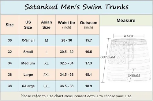 Vista 5 de Satankud Men's Swim Trunks Quick Dry Swim Shorts UPF 50+ Beachwear Boardshorts with Mesh Lining and Pockets