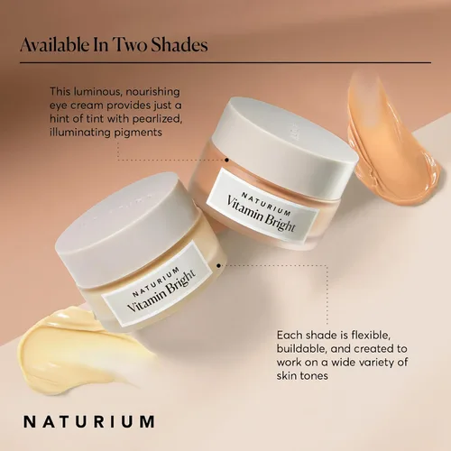 Vista 4 de Naturium Vitamin Bright Crema iluminadora para ojos, crema reparadora debajo de los ojos para ojeras, con vitamina K, fitocomplejo y pigmentos