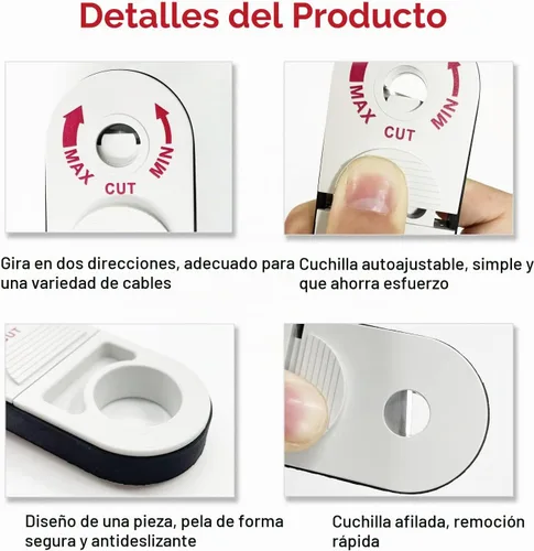 Vista 4 de Herramienta Universal de Pelado de Cables de Red para Cat5e, Cat 6, Cat 6a, Cat7, Cat 8 - Peladora Profesional de Cables Coaxiales y Cortadores