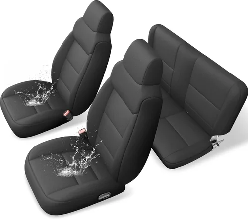 Vista 19 de GIANT PANDA Fundas de asiento de neopreno para Jeep Wrangler TJ (2003-2006), fundas de asiento impermeables de neopreno, acolchadas de espuma