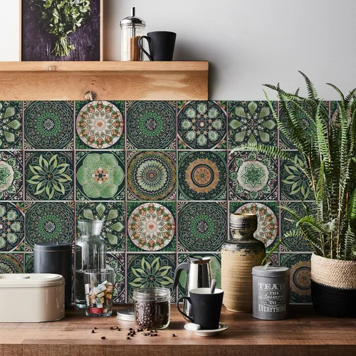 Vista 4 de 24 calcomanías para azulejos para despegar y pegar, pegar en azulejos en muro para cocina, azulejos de pared, azulejos de baño, calcomanías