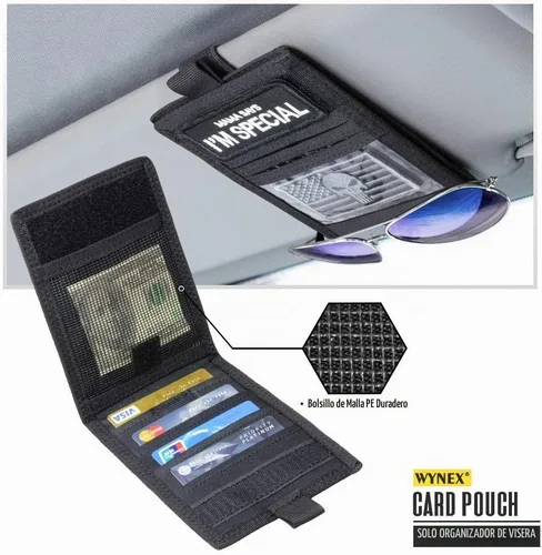 Vista 3 de WYNEX Molle - Organizador para visera de automóvil, bolsa desmontable para Negro