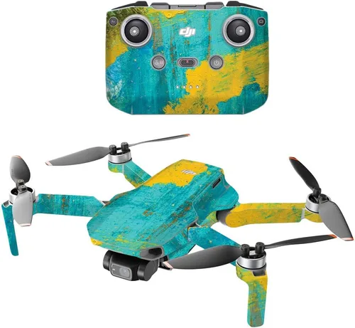 Vista 7 de MightySkins - Compatible con DJI Mini 2 Dron portátil - Negro abstracto Funda protectora de vinilo duradera y única Fácil de aplicar, quitar
