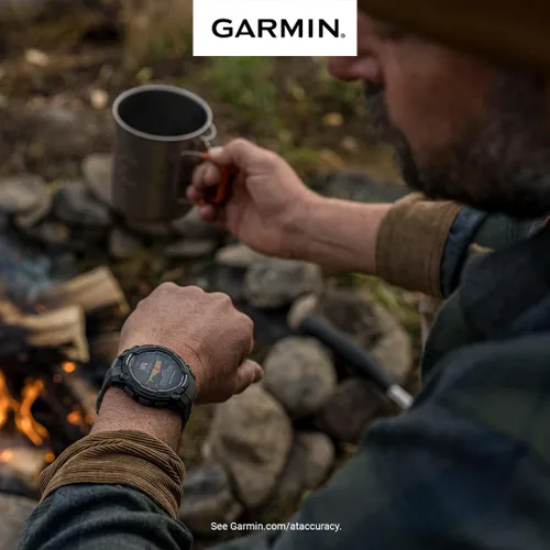 Vista 3 de Garmin Instinct 3 45mm, AMOLED, reloj inteligente GPS para exteriores, reloj inteligente táctico de fitness 24/7, 18 días de duración de batería