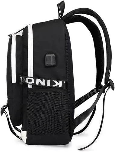 Vista 2 de Mochila giratoria con diseño de panda rojo mochila escolar Negro 3