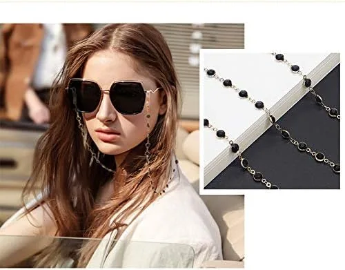 Vista 2 de Gracelife - Cordón de cadena para gafas de alta calidad con cuentas para collar y retenedor de gafas
