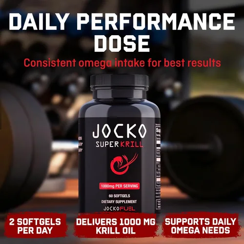 Vista 4 de Jocko Fuel Aceite de krill antártico Omega 3 Suplementos de ácidos grasos DHA y EPA - 1000 mg cápsulas blandas - Apoya las articulaciones