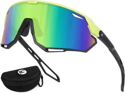 Vista 12 de BIRCEN Gafas de sol deportivas de béisbol para hombre: TR90 gafas de ciclismo ligeras envolventes para correr al aire libre MTB Bike