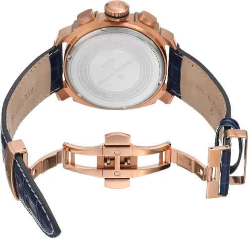 Vista 5 de Christian Van Sant de los hombres Cv3Au5Grand Python Analog Display reloj cuarzo azul suizo