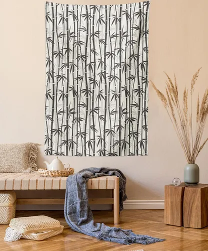 Vista 10 de Lunarable Tapiz mexicano, tema de cultura latinoamericana, sombrero de paja, manta de serape de Maracas, decoración de tela para colgar en la pared