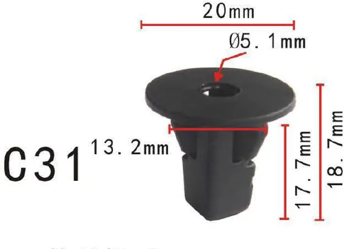 Vista 67 de Autobahn88 - Clip de remache tipo push-in para parachoques, compatible con Renault (OEM: 054000001R) (Paquete de 20)