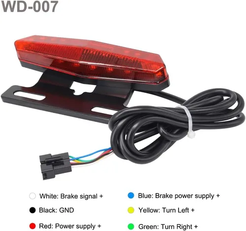 Vista 4 de Kit de luz para ebike de 36 V 48 V, faro eléctrico para bicicleta con claxon de 100 dB, luz trasera para ebike con señal de giro, se ajusta a