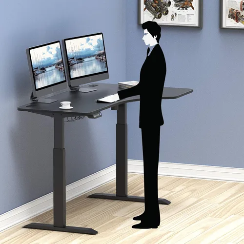 Vista 7 de SHW escritorio eléctrico ajustable para computadora, grande, de 55 pulgadas