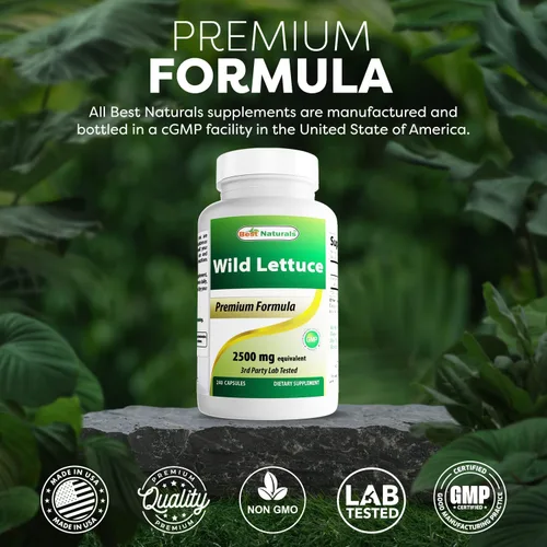 Vista 5 de Best Naturals Lechuga silvestre 10:1 Extracto 250 mg - 240 Cápsulas