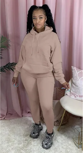 Vista 4 de Alunzoem Conjunto deportivo de 2 piezas para mujer, sudadera con capucha y manga larga