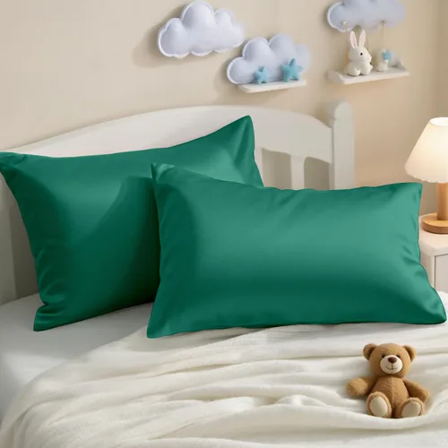 Vista 23 de NTBAY Juego de 2 fundas de almohada de algodón egipcio para niños pequeños, fundas de almohada de viaje de algodón de 500 hilos de 13 x 18 pulgadas