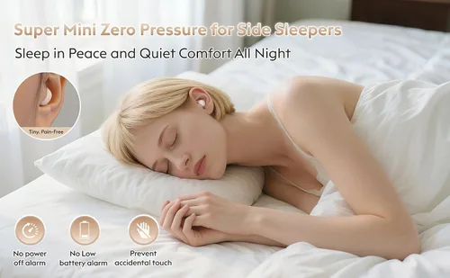 Vista 3 de Auriculares de dormir más pequeños para dormir de lado, [versión actualizada 2026] Auriculares inalámbricos ultra cómodos y ligeros para orejas