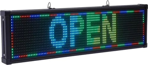 Vista 3 de Letreros LED de publicidad enormes y brillantes de 110 V, letreros abiertos para negocios, control de disco, pantalla LED programable para PC