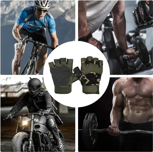 Vista 8 de Guantes sin dedos Fioretto para Airsoft, tiro, medio dedo, caza, senderismo, ciclismo, conducción, motocicleta, escalada, guantes de trabajo M210603