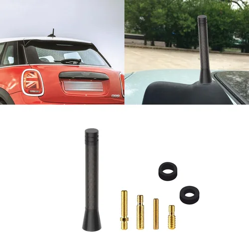 Vista 16 de x xotic tech Antena corta para automóvil con bandera de Union Jack compatible con Mini Cooper todos los modelos de 3 pulgadas (negro/gris)