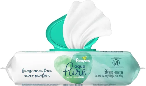 Vista 8 de pampers toallitas para bebé Aqua Pure 56 ct ANTIGUO