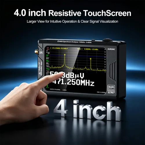 Vista 4 de AURSINC TinySA Ultra+ ZS406 - Analizador de espectro con atenuador RF tipo N de 50 W