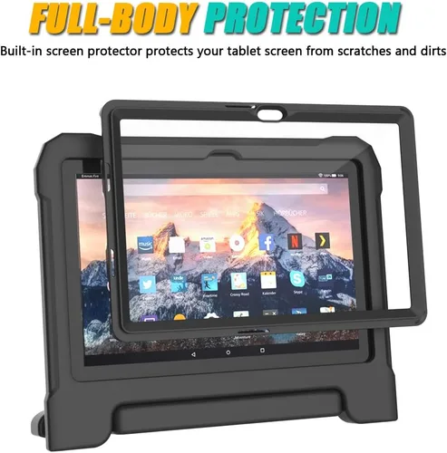 Vista 4 de DJ&RPPQ Funda infantil para tablet de 10 pulgadas, (compatible con 13ª/11ª generación), a prueba de golpes, a prueba de niños, con soporte protector