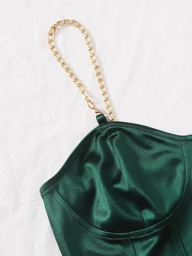 Vista 4 de Romwe Camiseta corta sin mangas con tirantes delgados para mujer