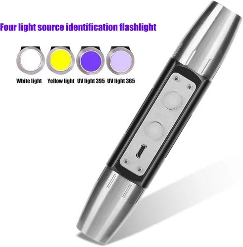 Vista 4 de Linterna de evaluación de jade, DX4 USB recargable, lámpara detector de luz de evaluación de jade, 4 luces, linterna experta de jade para evaluación