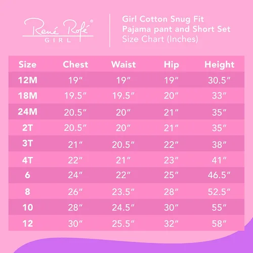 Vista 3 de Rene Rofe Conjunto de pijama de algodón de 4 piezas para niñas