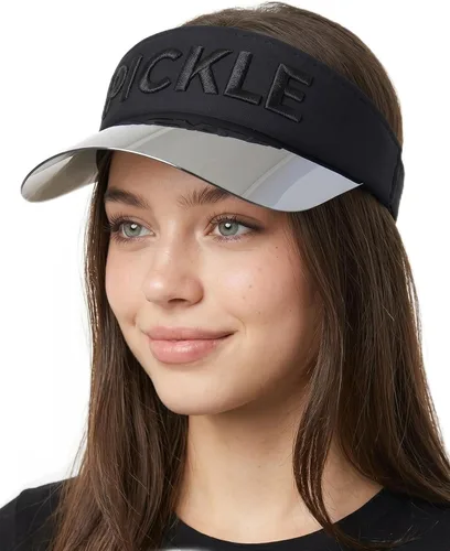 Vista 19 de Funky Junque Viseras solares para mujer, protección UV, ala holográfica, UPF 50, ajustable, golf, tenis, pickleball playa, verano Negro