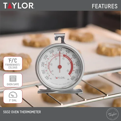 Vista 2 de Taylor Precision Products - Termómetro de esfera grande, color plateado