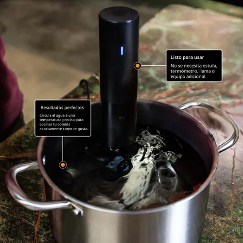 Vista 7 de Anova Culinary - Cocina de precisión Sous Vide Mini, 850 vatios, color negro y naranja, con aplicación habilitada, modelo 2024